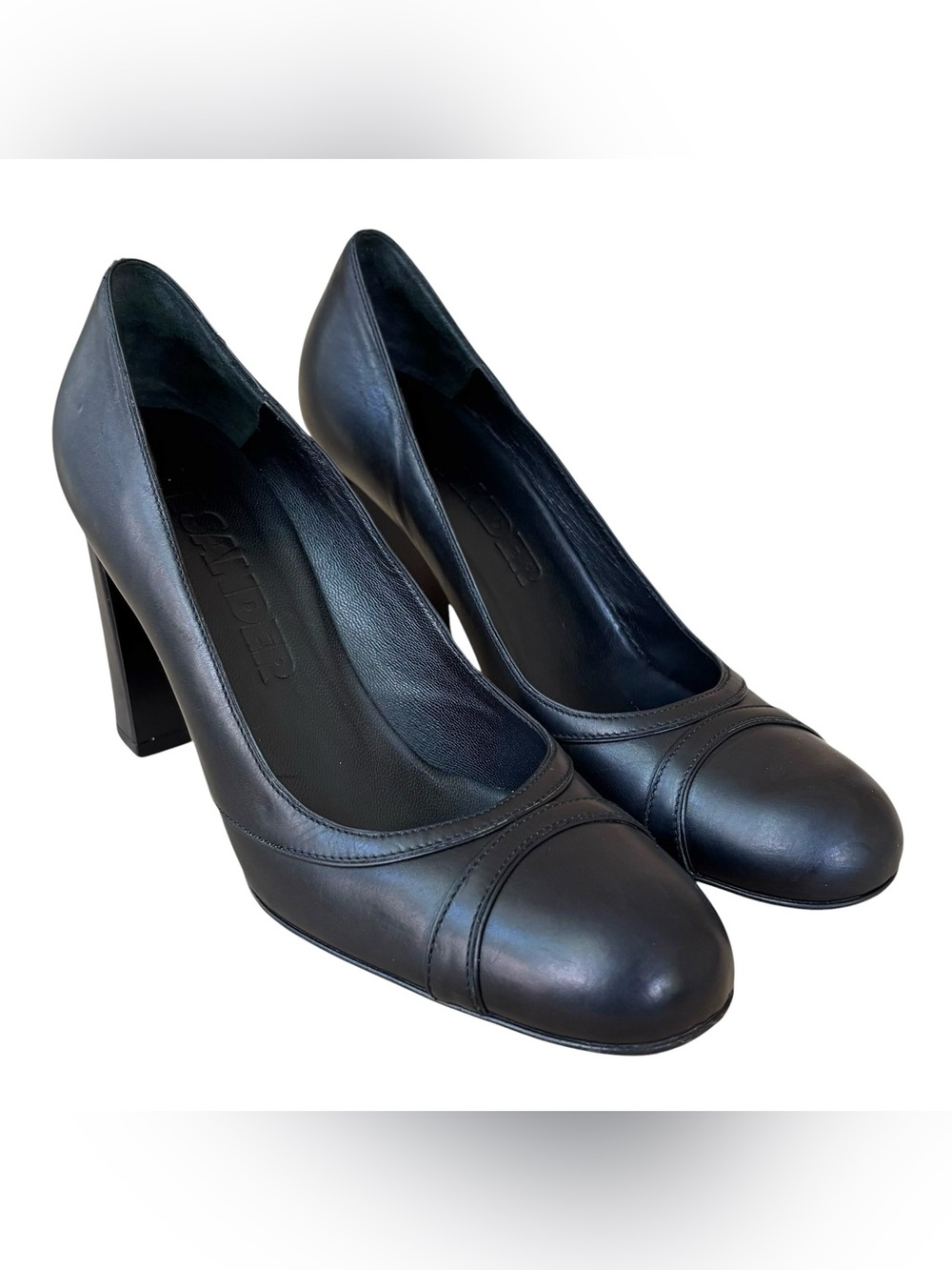 JIL SANDER Black Leather Heels
